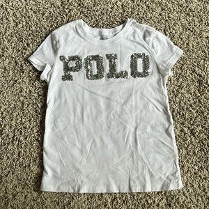 POLO Ralph Lauren girls size 7 sequin logo shirt